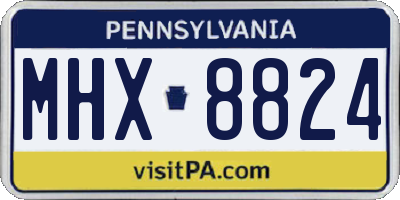 PA license plate MHX8824