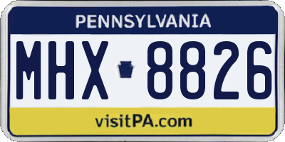 PA license plate MHX8826