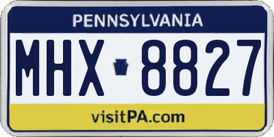 PA license plate MHX8827