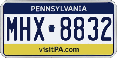 PA license plate MHX8832