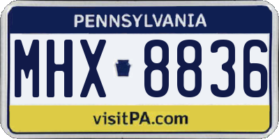 PA license plate MHX8836