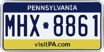 PA license plate MHX8861
