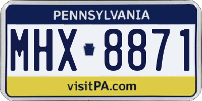 PA license plate MHX8871