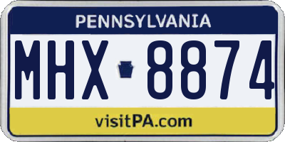 PA license plate MHX8874