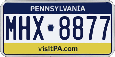 PA license plate MHX8877