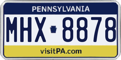 PA license plate MHX8878