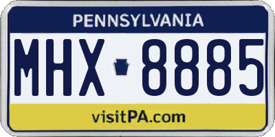 PA license plate MHX8885