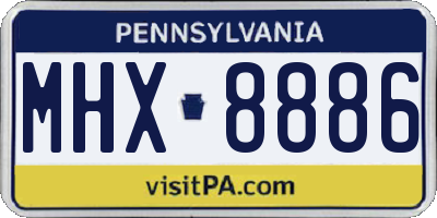 PA license plate MHX8886