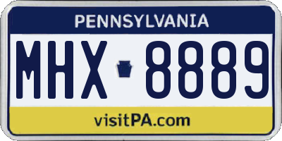 PA license plate MHX8889