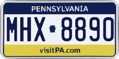 PA license plate MHX8890