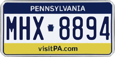 PA license plate MHX8894