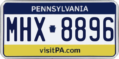 PA license plate MHX8896