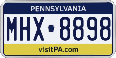 PA license plate MHX8898
