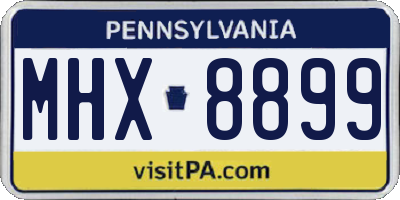 PA license plate MHX8899