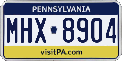 PA license plate MHX8904