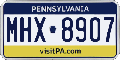 PA license plate MHX8907