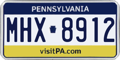 PA license plate MHX8912