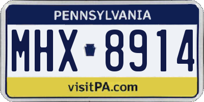 PA license plate MHX8914