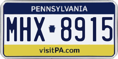 PA license plate MHX8915