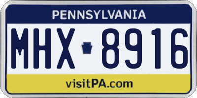PA license plate MHX8916