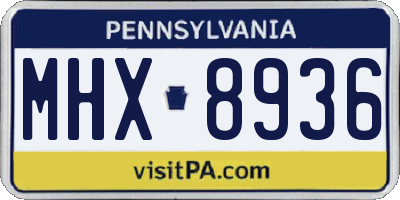 PA license plate MHX8936