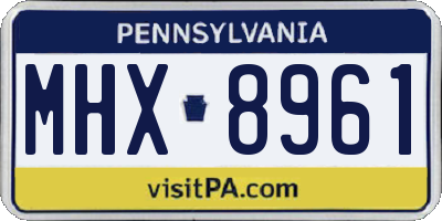 PA license plate MHX8961