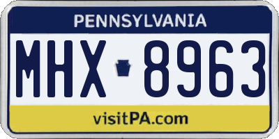 PA license plate MHX8963