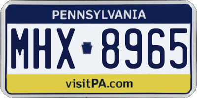 PA license plate MHX8965