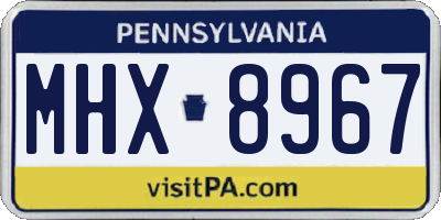 PA license plate MHX8967