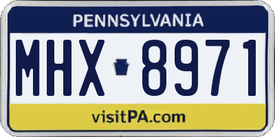 PA license plate MHX8971