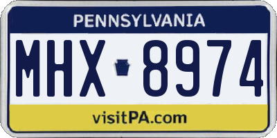 PA license plate MHX8974