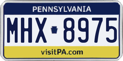 PA license plate MHX8975
