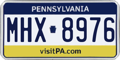 PA license plate MHX8976