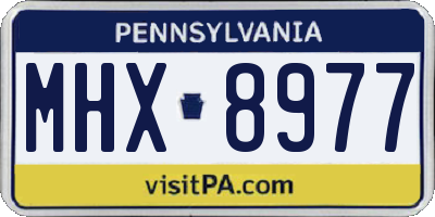 PA license plate MHX8977