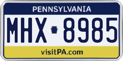PA license plate MHX8985