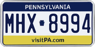 PA license plate MHX8994