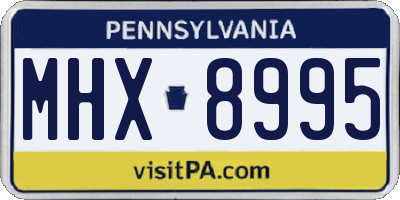PA license plate MHX8995