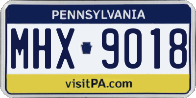 PA license plate MHX9018