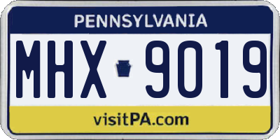 PA license plate MHX9019