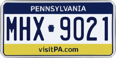 PA license plate MHX9021