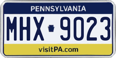 PA license plate MHX9023