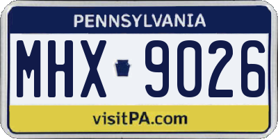 PA license plate MHX9026