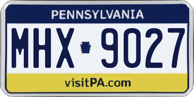 PA license plate MHX9027