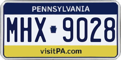 PA license plate MHX9028