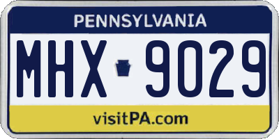 PA license plate MHX9029