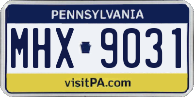 PA license plate MHX9031