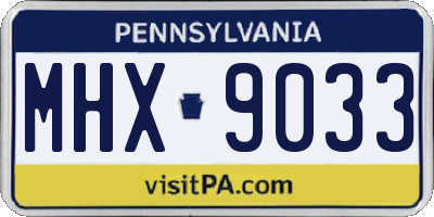 PA license plate MHX9033