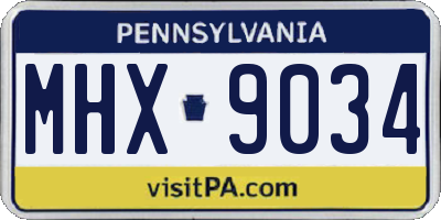 PA license plate MHX9034