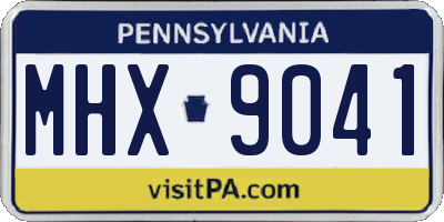 PA license plate MHX9041