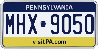 PA license plate MHX9050